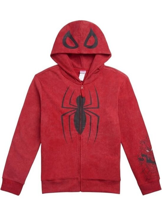 Marvel Other - NEW Marvel Spider-Man Fleece Zip-Up Hoodie Sweater Cosplay Red Men's Size MEDIUM